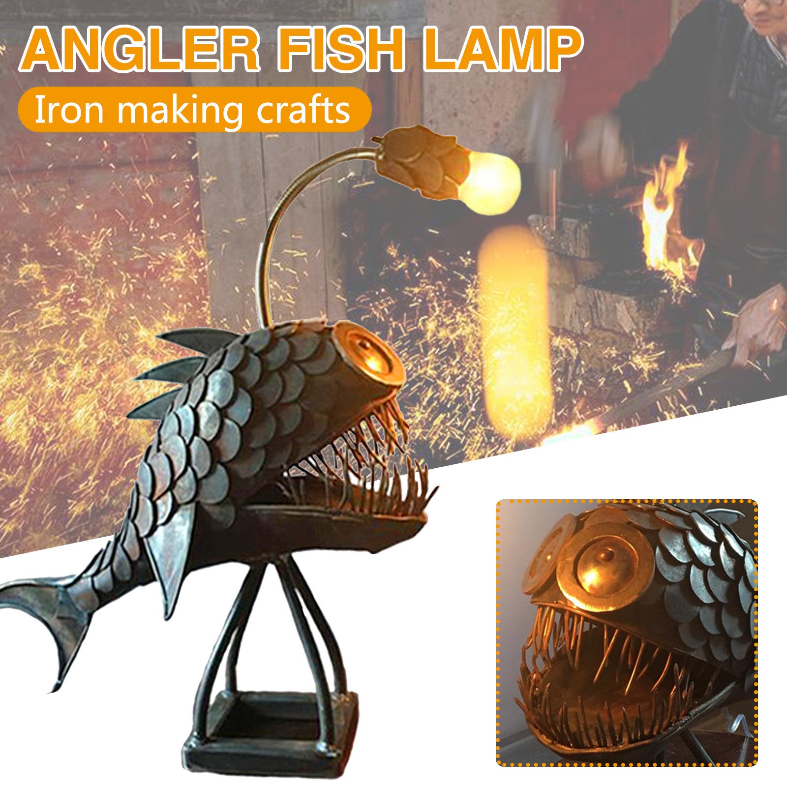 Anglerfish Lamp Floor-standing Retro Art Table Lamp
