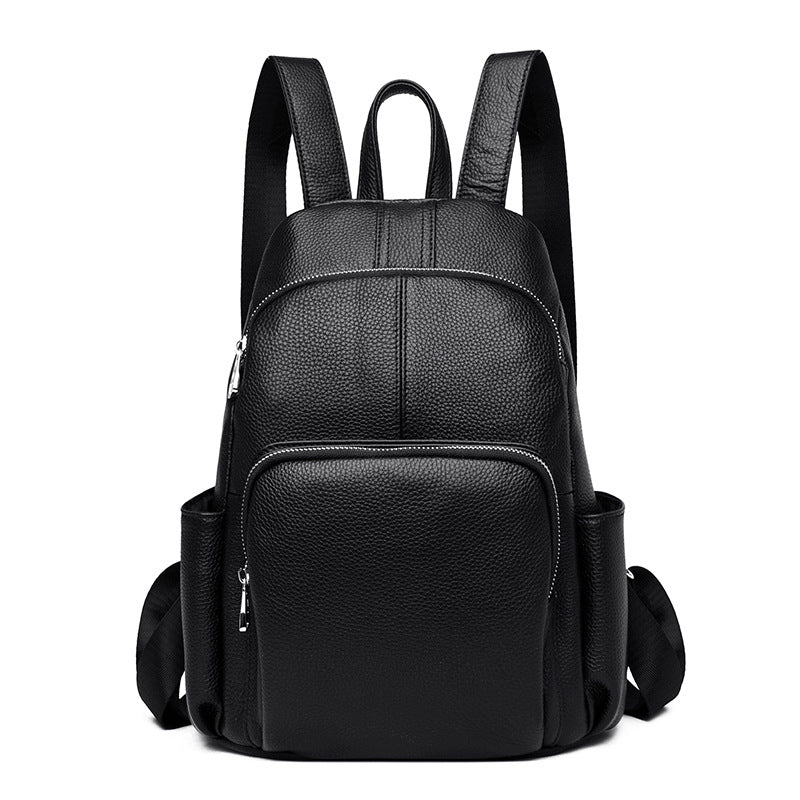 Anti-theft Female Head Layer Cowhide College Outdoor Leisure Travel Backpack
