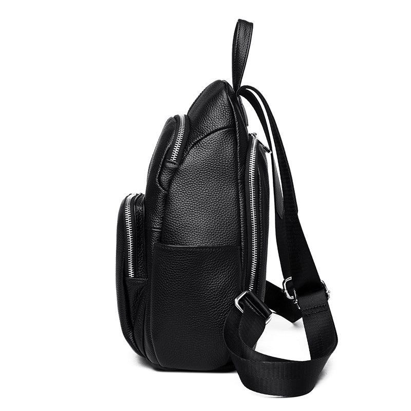 Anti-theft Female Head Layer Cowhide College Outdoor Leisure Travel Backpack